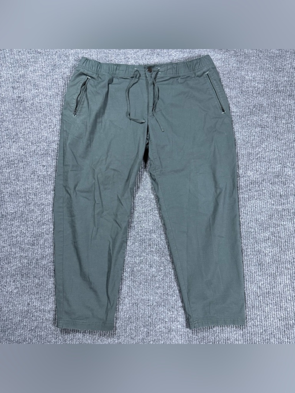 LL Bean Explorer Ripstop Pants Comfort Waist Tapered Leg Green Size XL 28”
